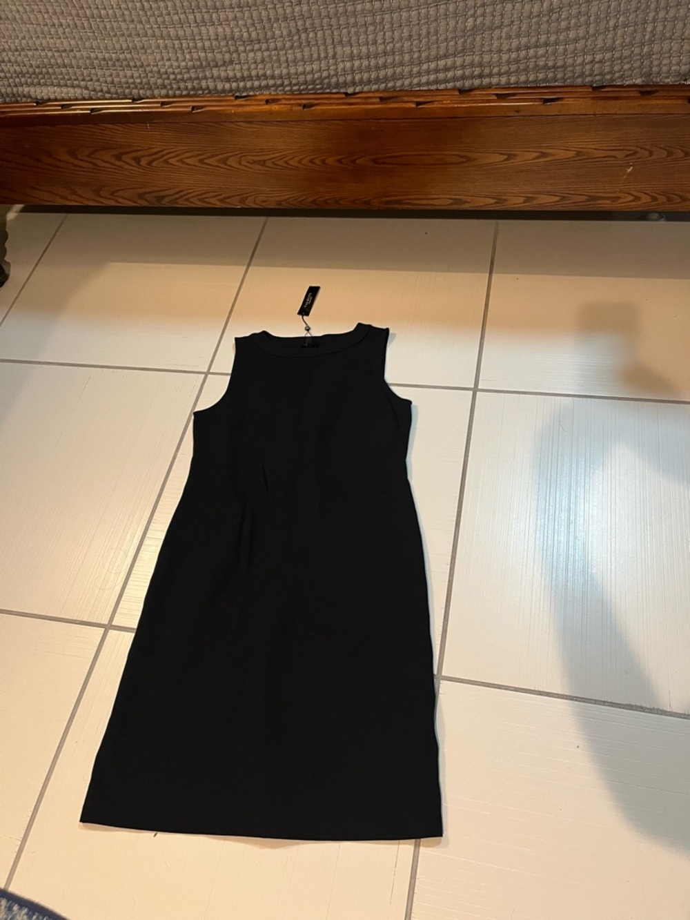 Talbots Black Sleeveless Midi Sheath Dress